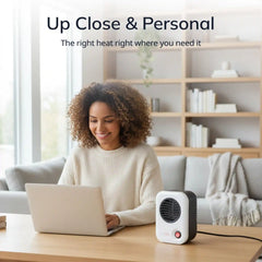 Lasko 200W MyHeat Personal Desk/Tabletop Space Heater with Simple Controls, 101, White
